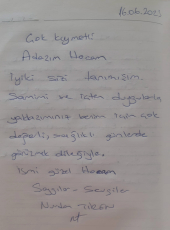 Samimi ve içten duygularla yaklaşımınız benim için çok değerli
